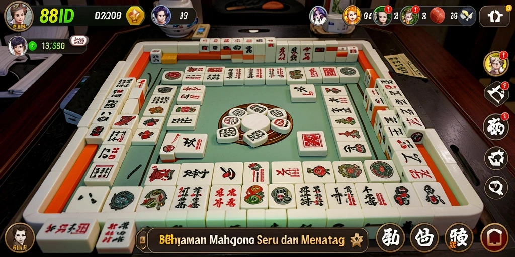 Screenshot gameplay Mahjong yang memukau di 88ID.