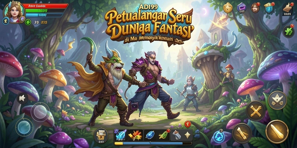 Tampilan gameplay seru saat menjelajahi dunia fantasi ADI99.