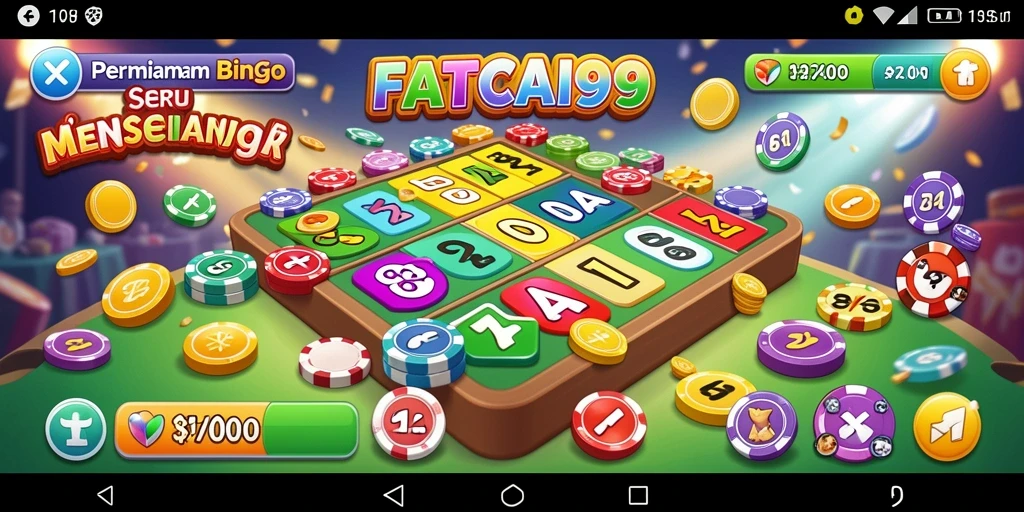 Tampilan gameplay seru dalam FATCAI99 dengan berbagai kartu Bingo.