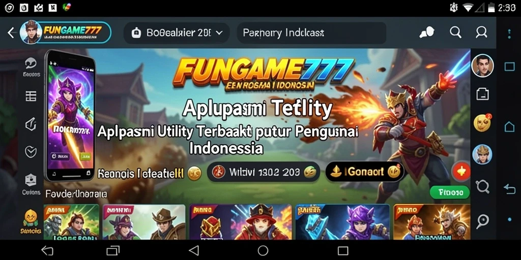 Tampilan antarmuka aplikasi Utility FUNGAME777 yang menarik.