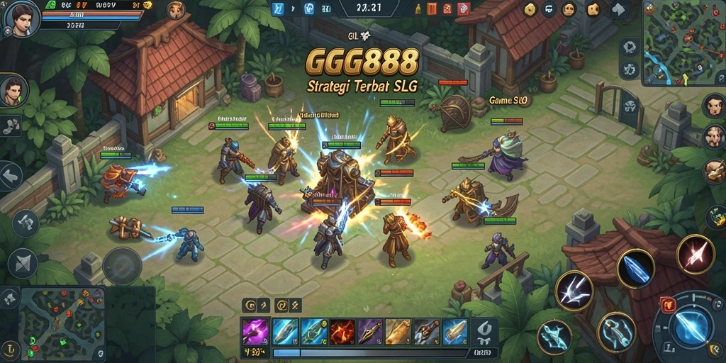 Screenshot gameplay GGG888 menunjukkan aksi pertempuran yang mendebarkan.