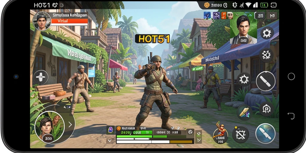Tampilan gameplay HOT51 yang menampilkan dunia simulasi interaktif.
