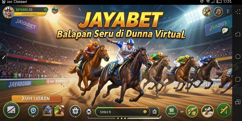 Screenshot menunjukkan aksi balapan seru di JAYABET.