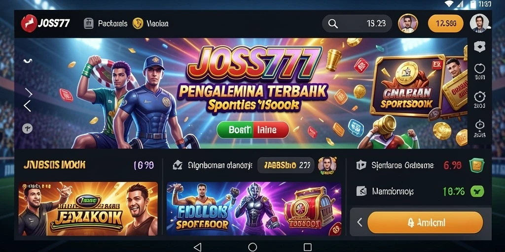 Screenshot utama JOSS777 menampilkan antarmuka taruhan olahraga yang menarik.