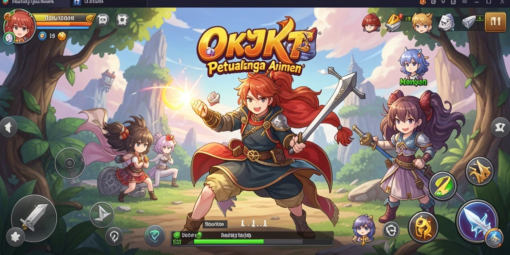 Screenshot menampilkan aksi seru dalam game Anime OKJKT.
