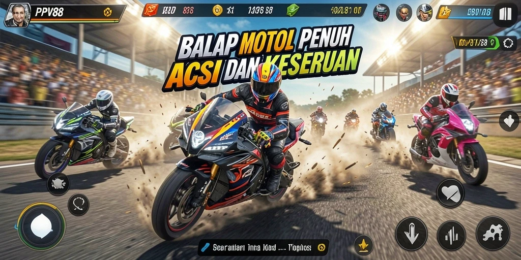 Tampilan menarik gameplay balap motor di PPV88.