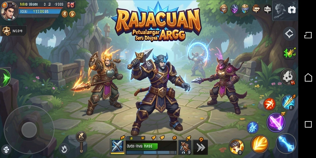 Tampilan pertarungan seru dalam game ARPG RAJACUAN.
