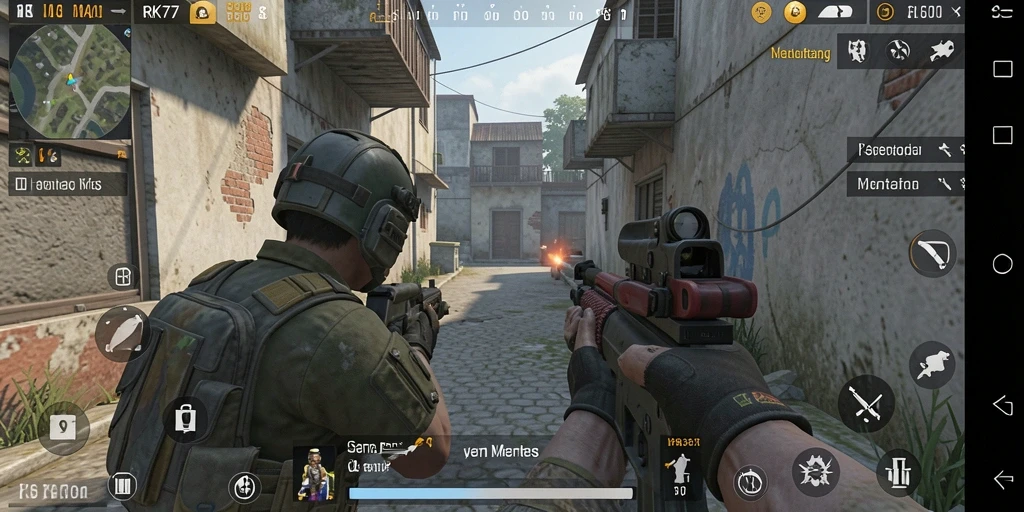 Tangkapan layar dari gameplay aksi menegangkan dalam RK77.