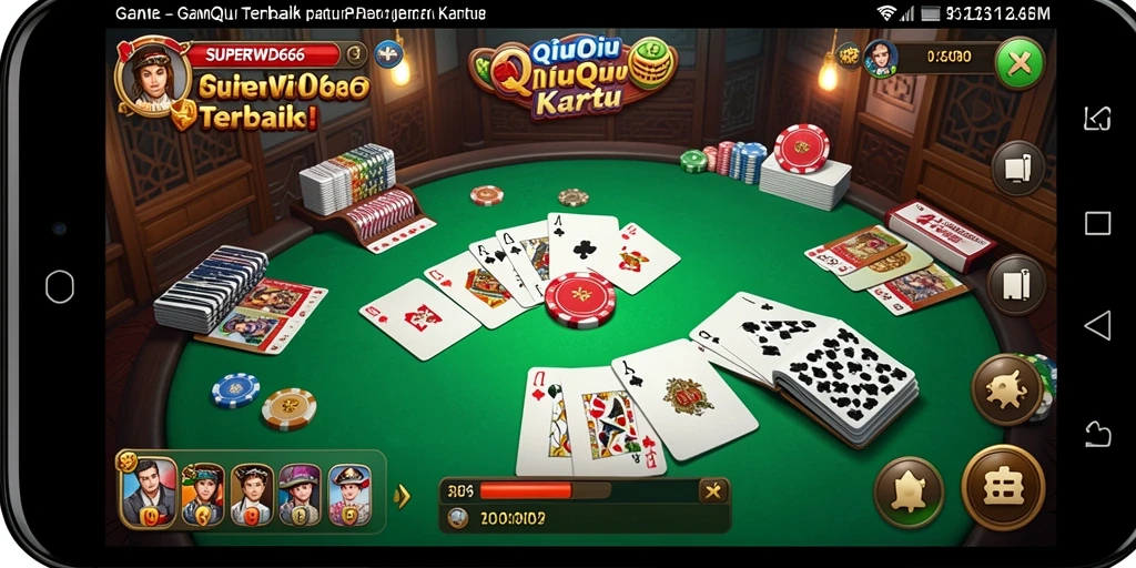 Screenshot gameplay SUPERWD666 menampilkan aksi seru dalam permainan QiuQiu.