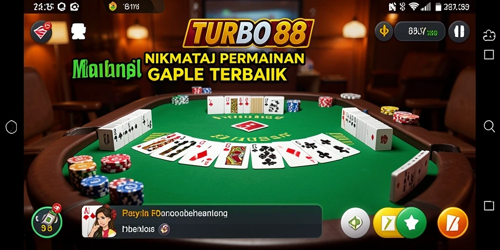 Screenshot gameplay TURBO88 yang menampilkan keseruan permainan Gaple.