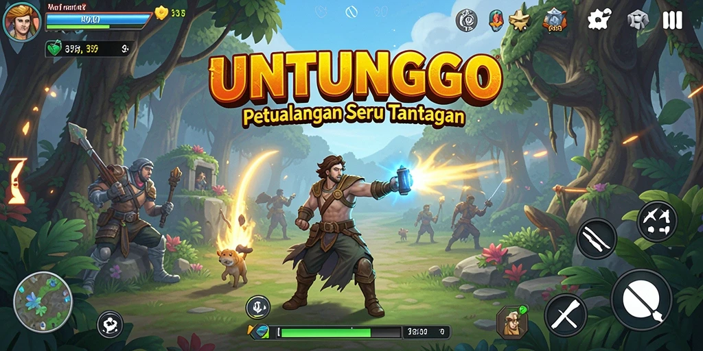 Tangkapan layar menunjukkan gameplay seru dalam petualangan UNTUNGGO.