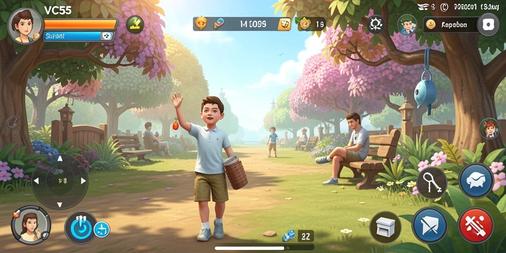 Screenshot utama VC55 menampilkan gameplay yang seru dan penuh warna.