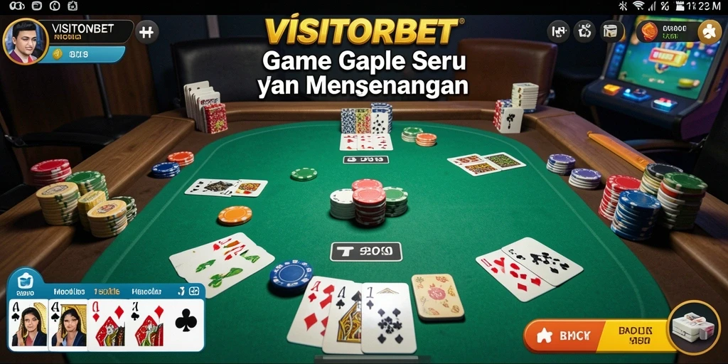 Tampilan gameplay Gaple yang seru di VISITORBET.